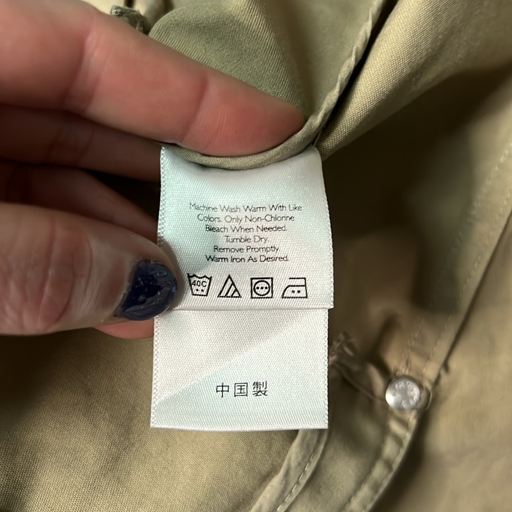 Eddie Bauer Khaki Ruffle Collar Safari Jacket with Ruffle Cuffs - MP - Picture 15 of 16